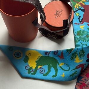 BNWT Hermes Twilly Sous Le Charme D'Orphee" Marine Silk